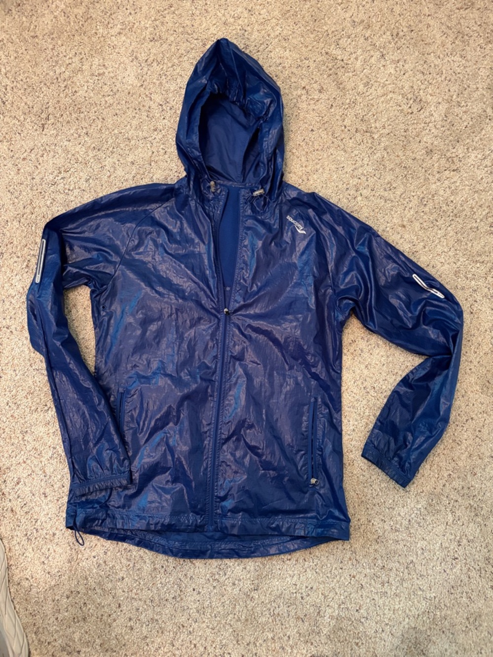 Saucony Navy Blue Lightweight Hooded Jacket